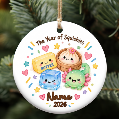 Personalized The Year Of Squishy Ceramic Ornament, Custom Name Dumpling Ornament, Christmas Keepsake Gift 686338