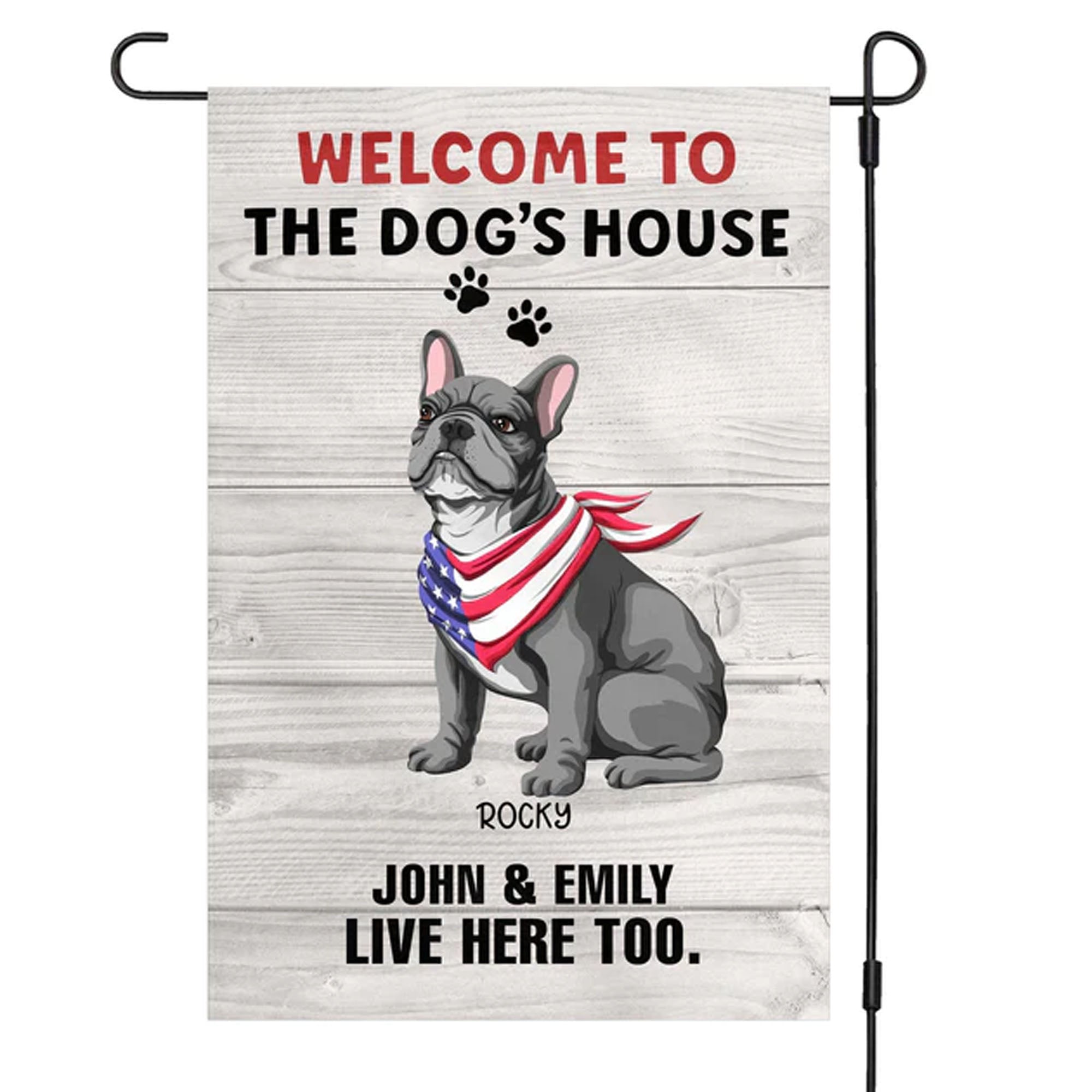 Welcome to The Dogs House Valiant Personalized Custom Dog Garden Flag ...