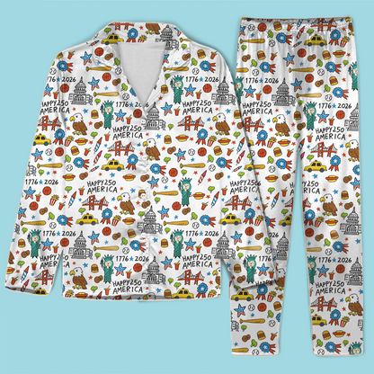 Happy America 250th Anniversary Pajamas, 1776-2026 Patriotic Pajamas, Gift For Family 686019