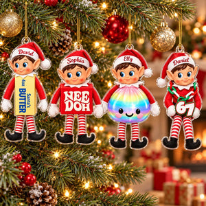 Personalized Elf Squishy Christmas Acrylic Ornament, Custom Name Holiday Keepsake Gift 686715 WFD