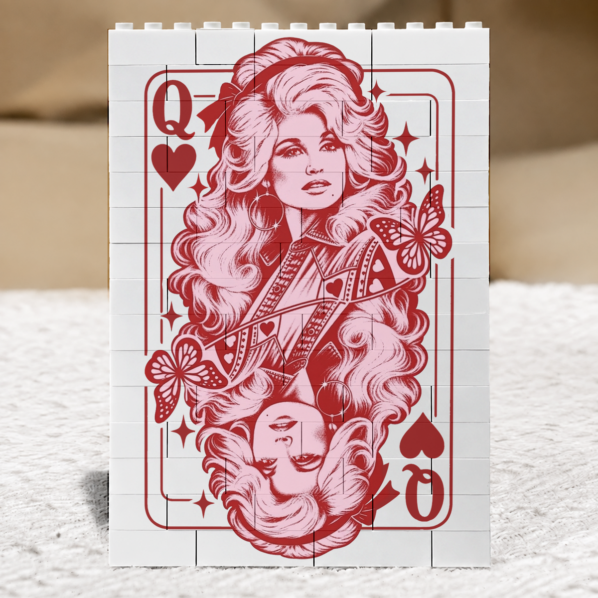 Queen Of Hearts Dolly Parton Memorial Building Blocks, Country Music Tribute Gift, Dolly Parton Fan Gift 686162