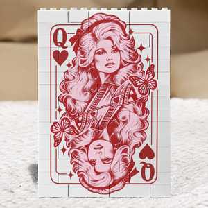 Queen Of Hearts Dolly Parton Memorial Building Blocks, Country Music Tribute Gift, Dolly Parton Fan Gift 686162