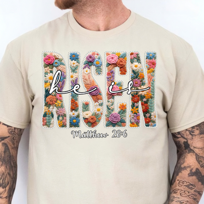 Floral Spring Pearl He Is Risen Bright Shirt | Easter Day T-Shirt 684439