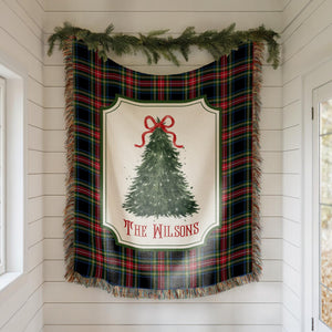 Personalized Christmas Blanket, Custom Family Name Blanket, Christmas Decoration Gift 685981 WFD
