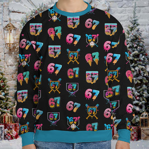 Six Seven Ice Cream Meme Ugly Sweater | 6 7 AOP Sweater Christmas Holiday | Trendy Meme Gift for Men Women 683672