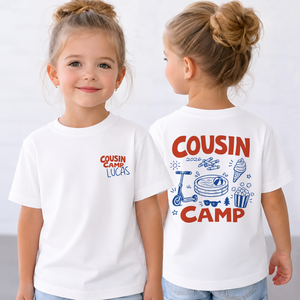 Custom Cousin Camp Pocket & Back Kids Shirt, Personalized Family Reunion Summer Camp Tee, Matching Cousin Kids Shirt 685778
