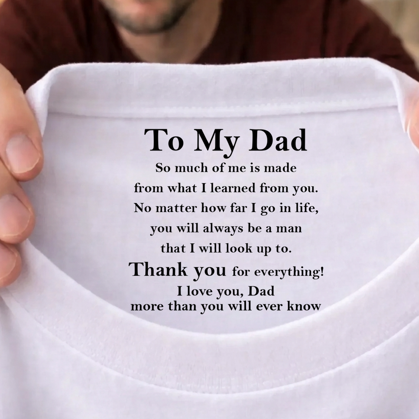 Custom Inside Neck Print Shirt, Personalized Gift For Dad, Hidden Message Shirt For Father's Day 684666