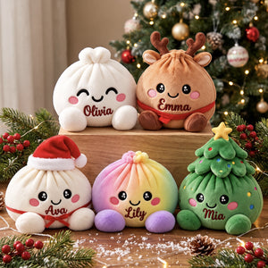 Personalized Christmas Plush Fabric Stress Relief Bun Squishy Pillow, Cute Dumpling Plush Gift For Kid 686906 WFD