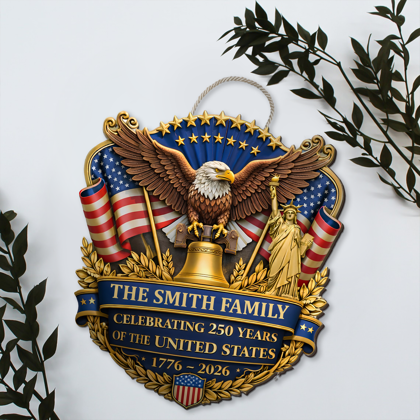 Personalized 250 Years Anniversary America Wooden Sign | Patriotic 1776–2026 Semiquincentennial Wall Decor 684570