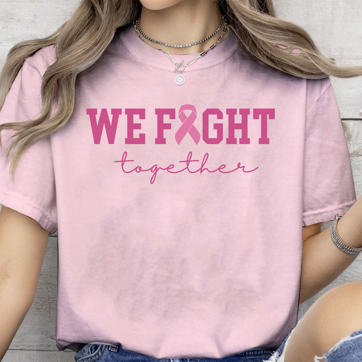 We Fight Together Shirt, Breast Cancer Support Tee, Pink Ribbon Awareness Shirt 686479