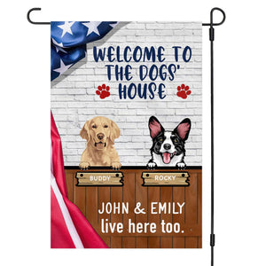 Welcome To The Dogs House Personalized Custom Dog Garden Flag