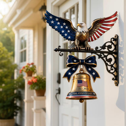 USA 250th Anniversary Wall Bell, Patriotic Freedom Eagle Doorbell, 4th Of July Gift 685286