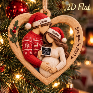 Personalized Family Of Three Wooden Ornament, Custom Christmas Keepsake Gift 686894 WFD