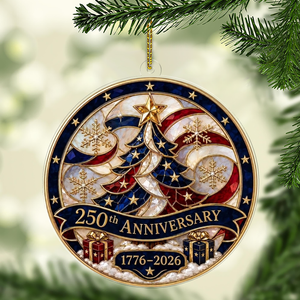 USA 250th Anniversary Acrylic Ornament, 1776-2026 Patriotic Christmas Decor 685878