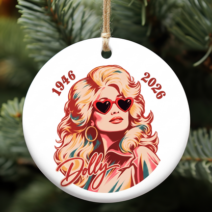 Dolly Parton Memorial Ceramic Ornament, 1946-2026 Country Music Tribute Christmas Ornament 686084 WFD