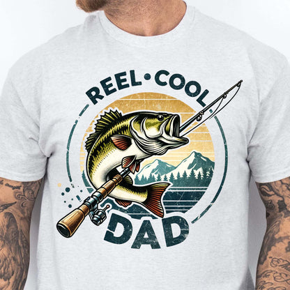 Reel Cool Dad Fishing Shirt – Retro Bass Fishing T-Shirt for Men | Father's Day Gift, Funny Fishing Dad Shirt, Dad Birthday Gift 682288