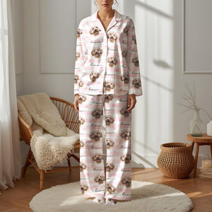 Custom Pet Photo Satin Pajamas, Personalized Pet Sleepwear, Cute Gift For Pet Lover 686315 WFD