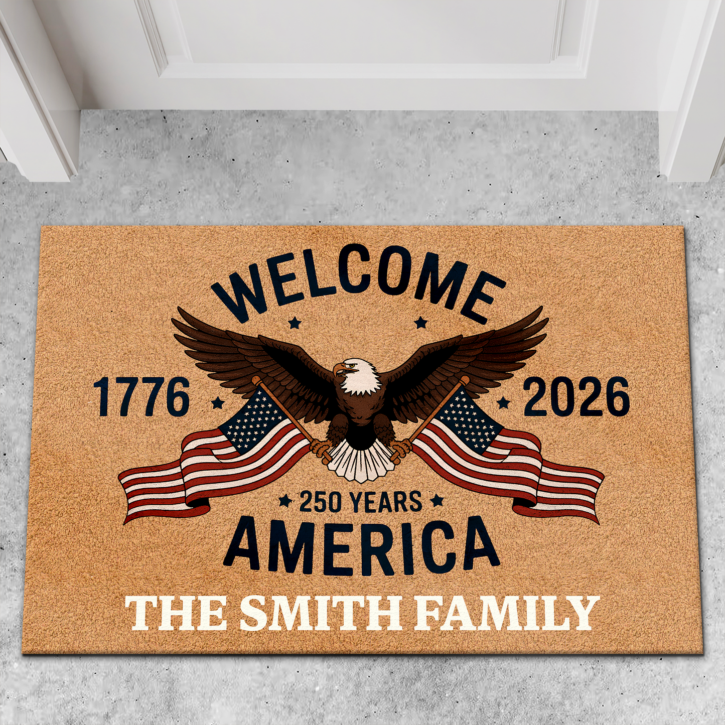 America 250 Years Anniversary Doormat | Patriotic 1776–2026 Semiquincentennial Eagle House Decor 684661