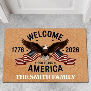 America 250 Years Anniversary Doormat | Patriotic 1776–2026 Semiquincentennial Eagle House Decor 684661