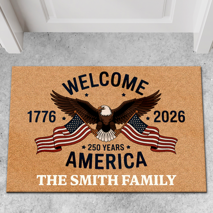 America 250 Years Anniversary Doormat | Patriotic 1776–2026 Semiquincentennial Eagle House Decor 684661