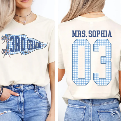 Custom Name Teacher Team Front & Back Shirt | Personalized Grade Level Team Tee | Back To School Gift 685484