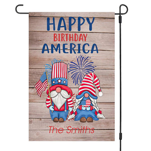 Happy Birthday America Flag 4th Of July Personalized Custom Garden Flag H368