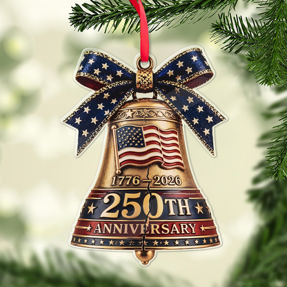 USA 250th Anniversary Acrylic Ornament, 1776-2026 Patriotic Christmas Tree Decor 685890