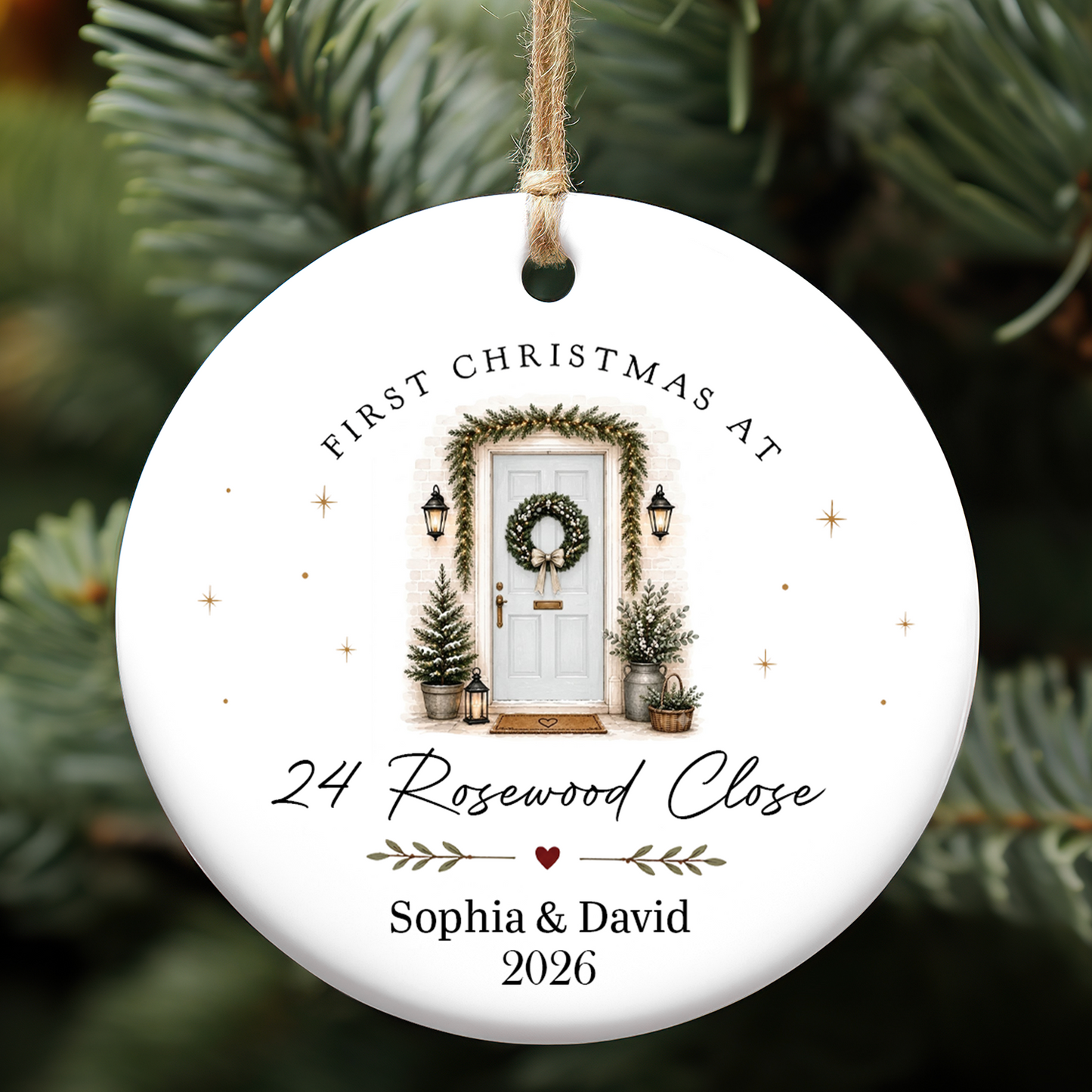 Personalized First Christmas Ceramic Ornament, Custom New Home Ornament, Christmas Keepsake Gift 686026
