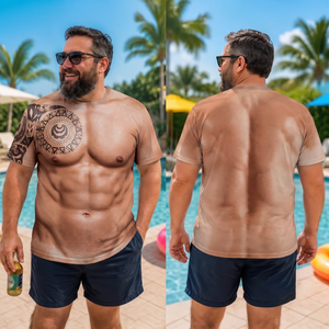 Funny Men's 3D Muscle Tattoo AOP Shirt, Muscle Six Pack Abs T-Shirt, Funny Men Gag Gift 686659 WFD