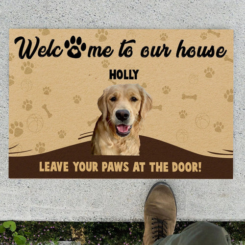 Welcome To Our Home Personalized Custom Photo Dog Doormats H607