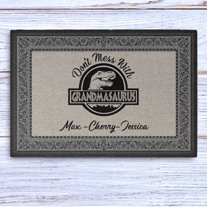 Don't Mess With Grandmasaurus Personalized Custom Doormat