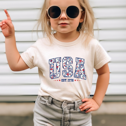 USA 250th Anniversary Kids Shirt, USA Est 1776 Kids T-Shirt, Patriotic 4th Of July Gift 685441 WFD