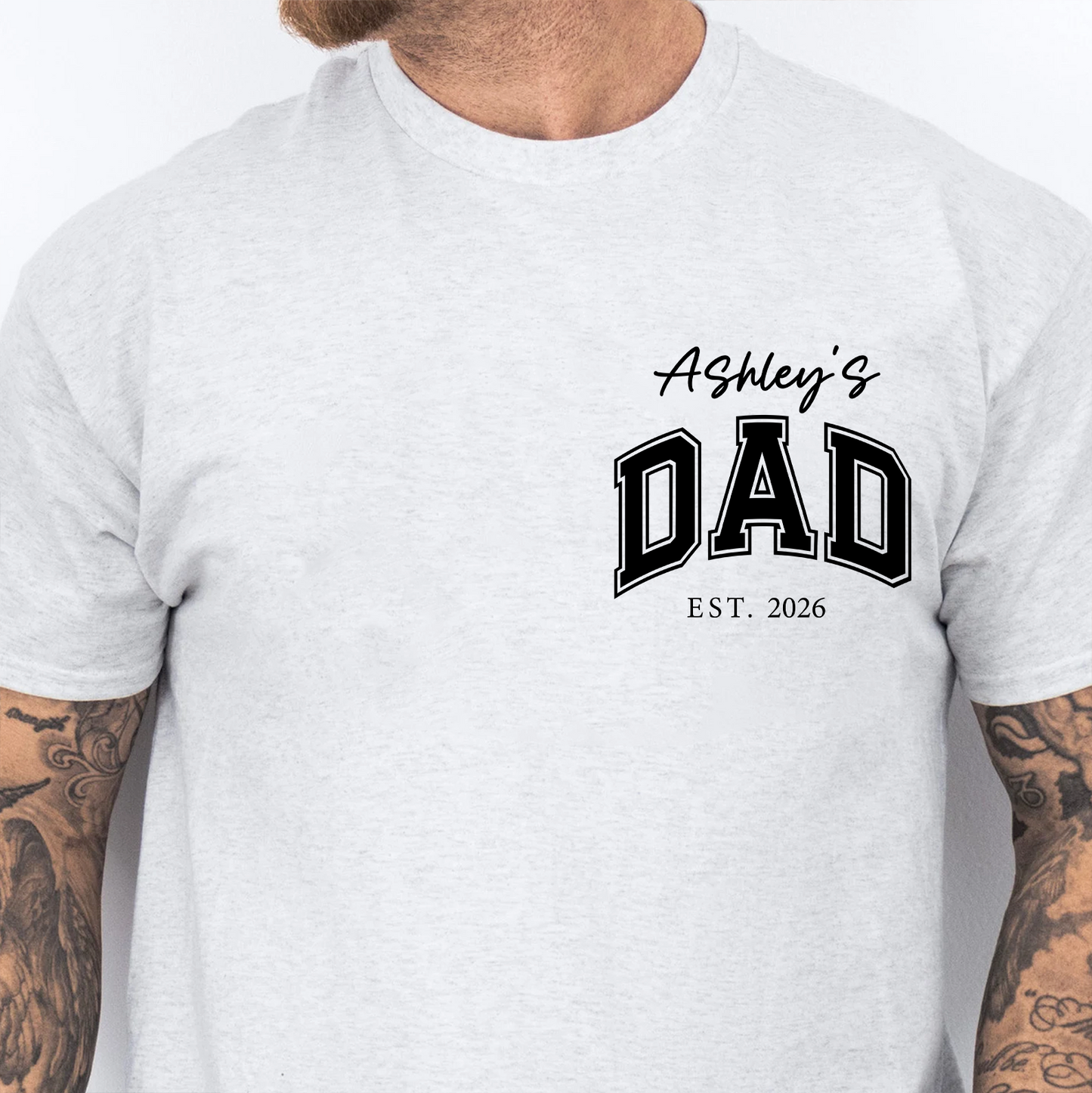 Personalized Dad Bright Shirt With Kid Name, Family Pocket T-Shirt, Father’s Day Gift, Gift For Dad 684978