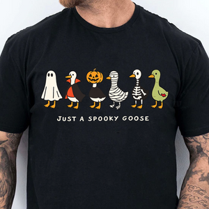 Just A Spooky Goose Dark Shirt, Halloween Funny Goose Tee, Halloween Gift For Men & Women 685700