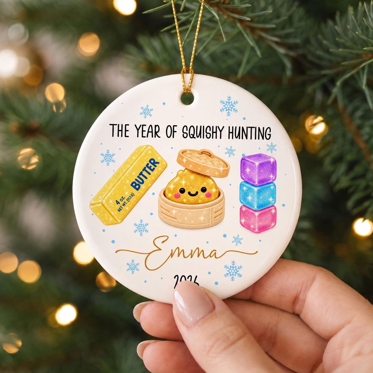 Personalized Squishy Ceramic Ornament, Custom Kids Name Year Of Squishy Hunting Christmas Gift 686441 WFD