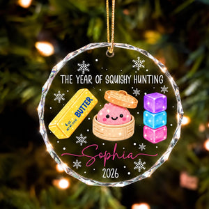 Personalized Squishy Glass Ornament, Custom Kids Name Year Of Squishy Hunting Christmas Gift 686441 WFD