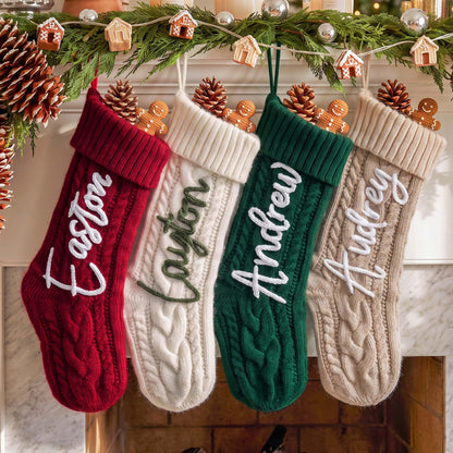 Personalized Christmas Embroidered Stockings, Custom Name Holiday Decor, Gift For Family 686926