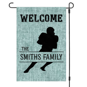 Welcome To The Sport Players House Baseball Personalized Custom Garden Flag