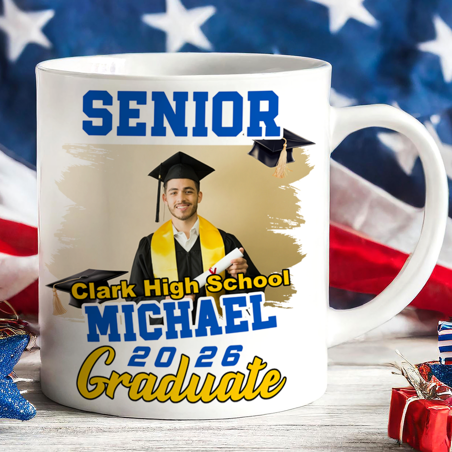 Live Preview Custom Graduation Mug - Graduation gift 2026, Senior 2026, Class of 2026 - Personalized Photo Graduation Mug C886