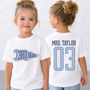 Custom Name Teacher Team Front & Back Kid Shirt, Personalized Grade Level Team Tee, Back To School Gift 685484 WFD