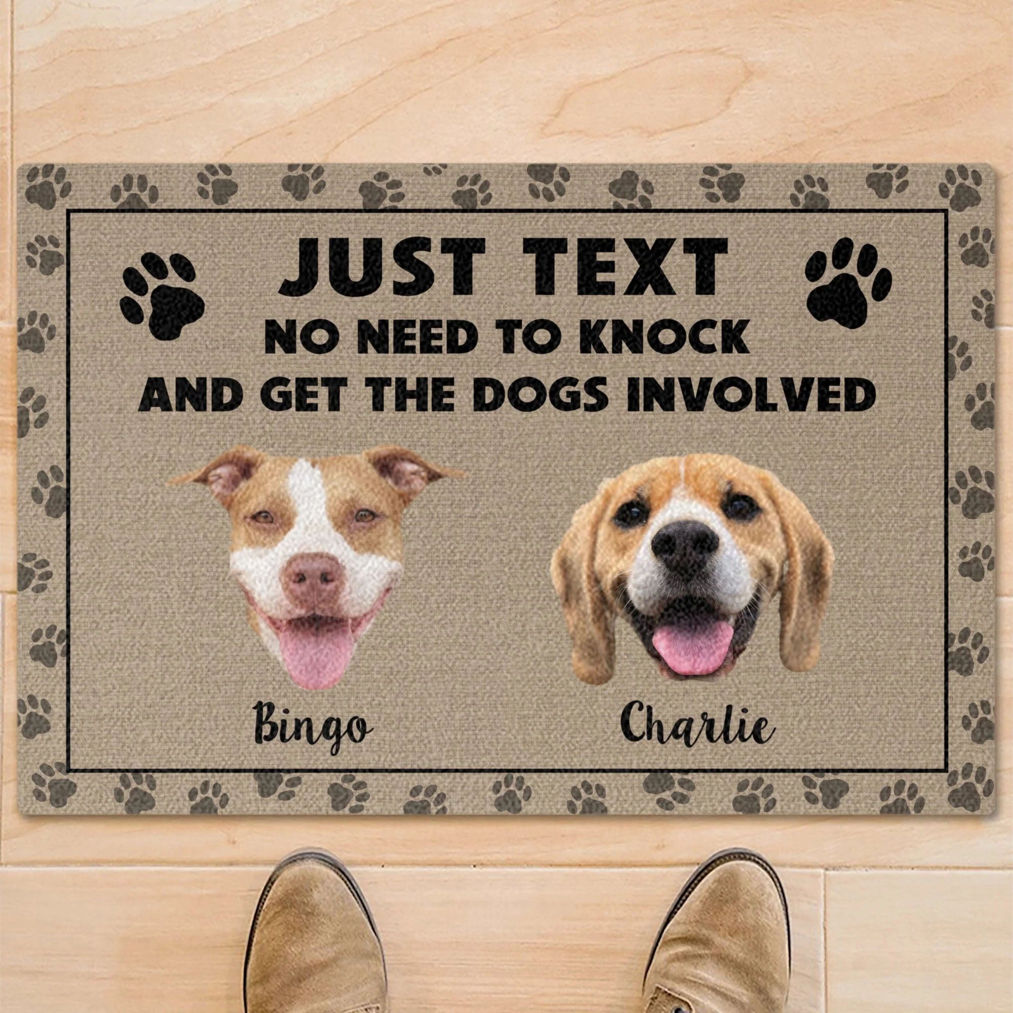 No Need To Knock Dogs Personalized Custom Photo Dogs Doormats C570