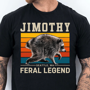 Retro Jimothy Raccoon Seattle Feral Legend Dark Shirt, Funny Raccoon Tee 685684