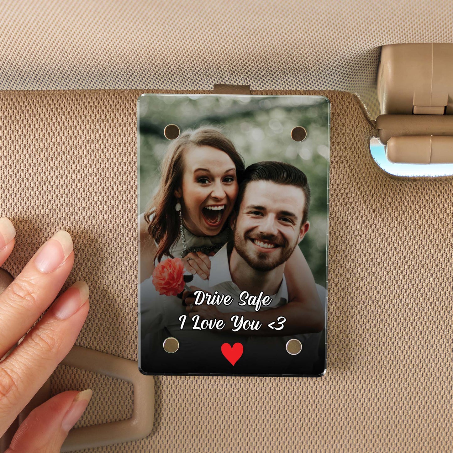 Custom Photo Drive Safe I Love You Couples | Personalized Custom Car Visor Clip 683289
