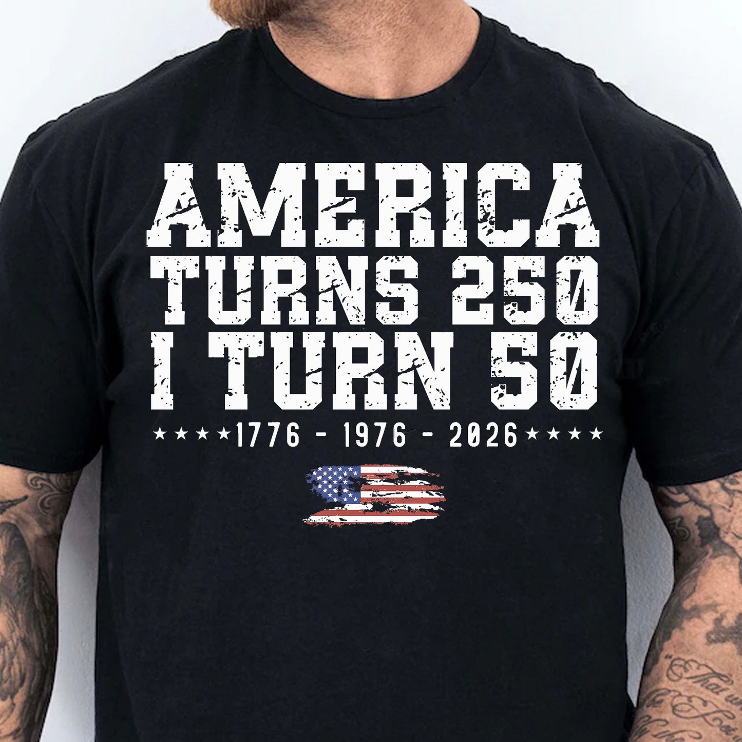America Turns 250 I Turn 50 Shirt, Personalized Independence Day Tee, Patriotic 250th Anniversary Shirt 685118