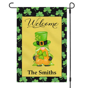 Gnome St Patricks Day Personalized Custom Garden Flag C150