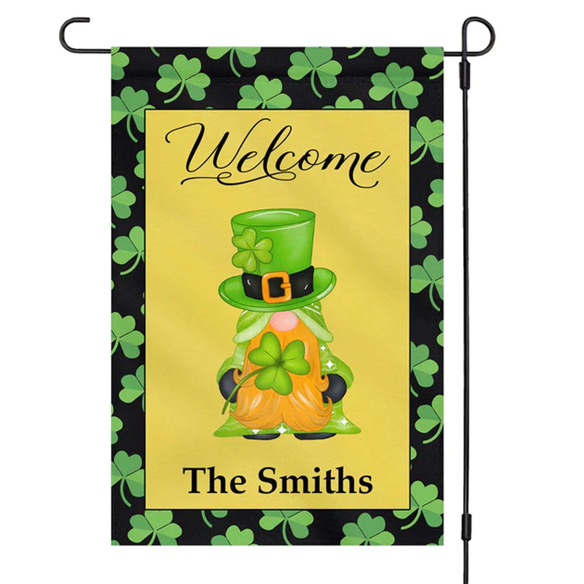 Gnome St Patricks Day Personalized Custom Garden Flag C150