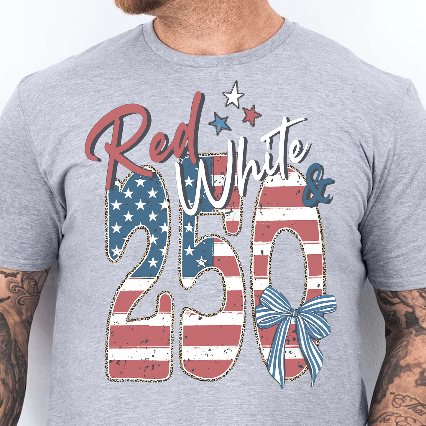 Red White & 250 Anniversary - Coquette Bow Bright Shirt | Patriotic Tee 684461