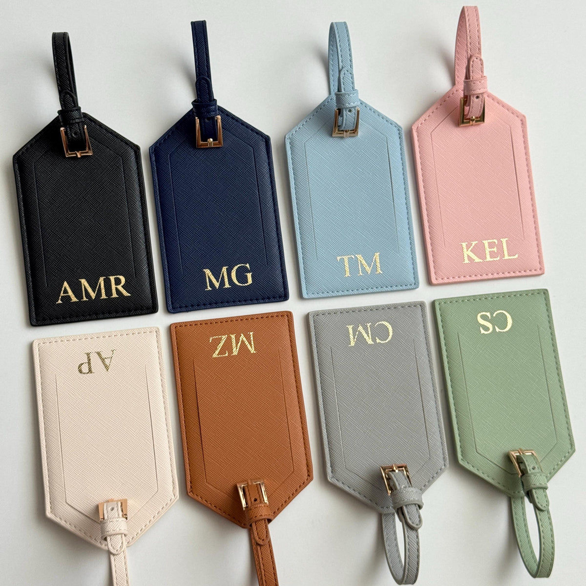 Personalized Saffiano PU Leather Luggage Tag, Custom Gift For Travelers 686343 WFD