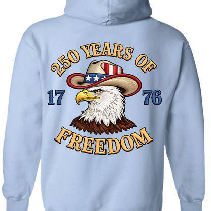 Faux Embroidery Patriotic Eagle Backside Bright Shirt | USA 250 Years Of Freedom Shirt, Patriotic Tee 684492