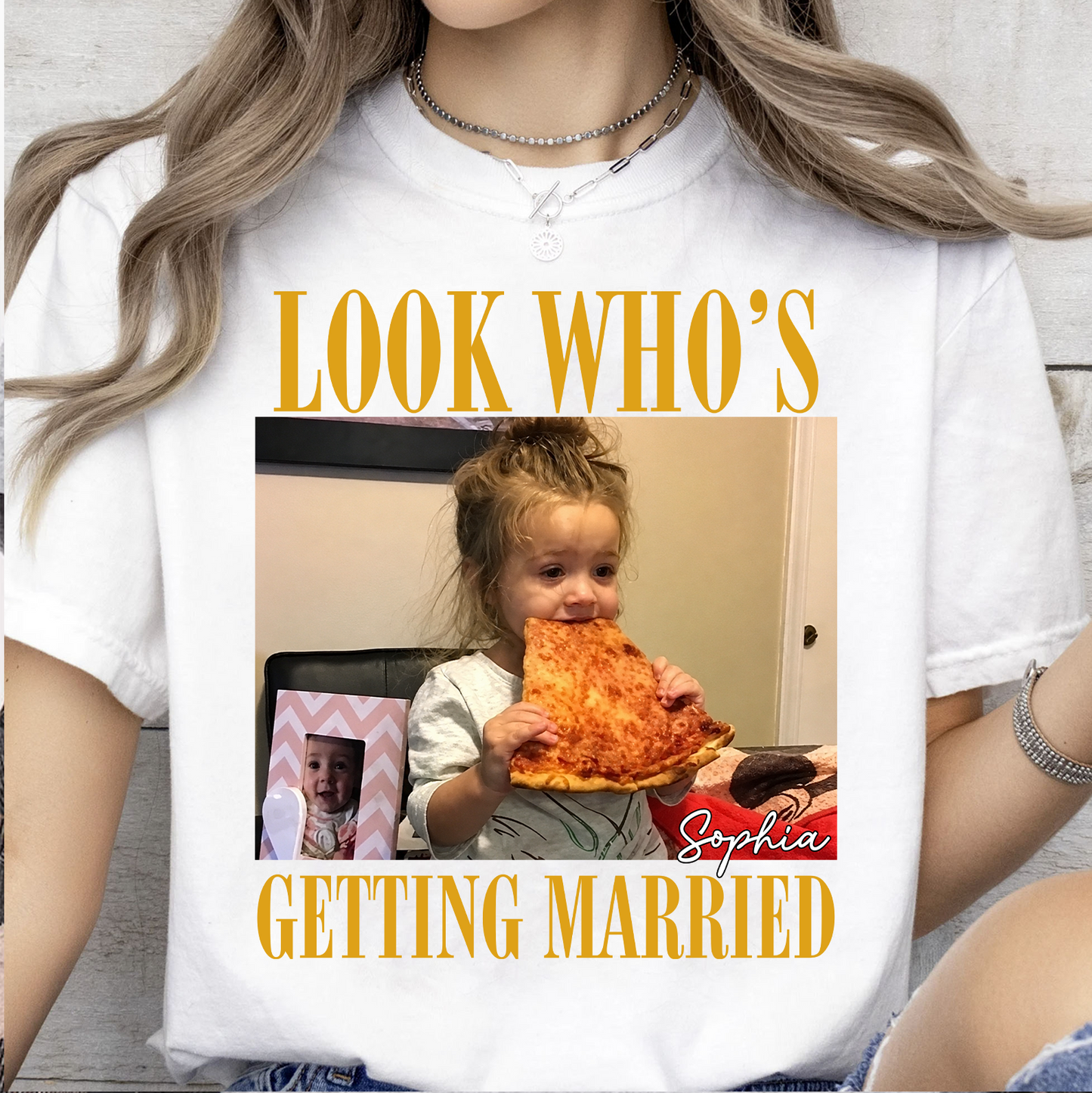 Custom Photo Look Who's Getting Married Bright Shirt, Personalized Bachelorette Tee, Bridal Shower Gift 685698